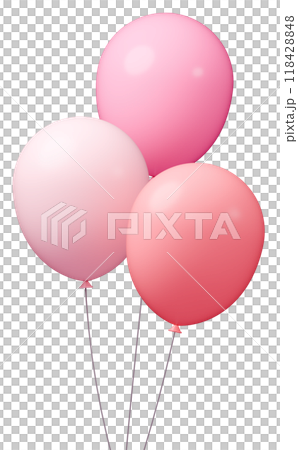 3D画像_風船_ピンク 118428848