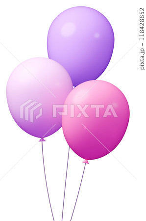 3D画像_風船_紫 118428852