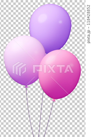 3D画像_風船_紫 118428852