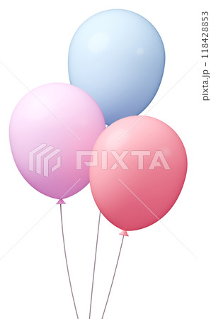 3D画像_風船_パステルカラー 3D画像_風船_パステルカラー 118428853