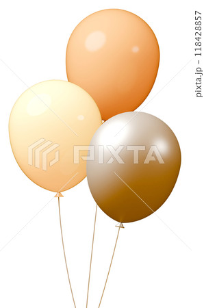 3D画像_風船_オレンジ 118428857