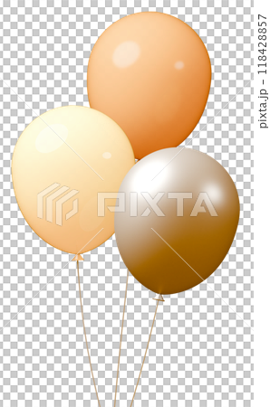 3D画像_風船_オレンジ 118428857