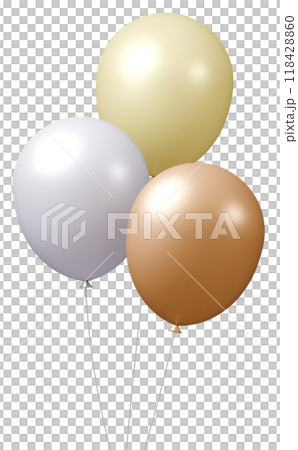 3D画像_風船_金色 118428860