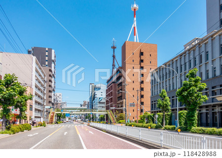名古屋城周辺町並み 名古屋拘置所東交差点 名古屋城周辺町並み 名古屋拘置所東交差点 118428988