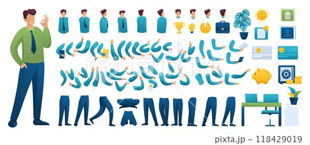 Constructor for creating a Businessman N7. Create your own Businessman character with a Set of hands and feet. Flat 2D characters Constructor for creating a Businessman N7. Create your own Businessman character with a Set of hands and feet. Flat 2D characters 118429019