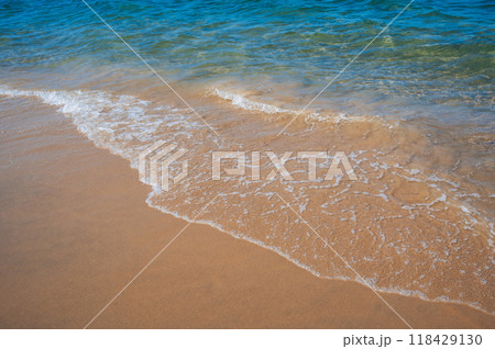 waves from the turquoise water of the beach , top view, waves from the turquoise water of the beach , top view, 118429130