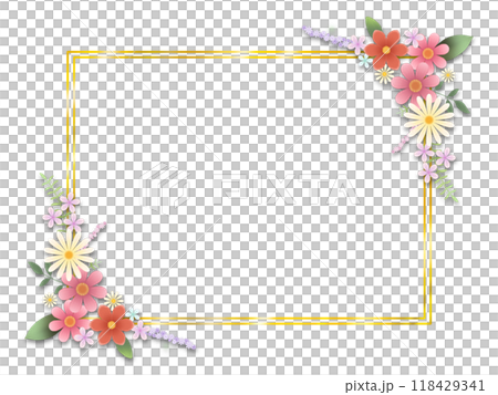 Flower frame K-1 - Stock Illustration [118429341] - PIXTA