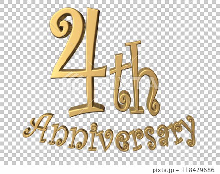 3DCG characters "4th Anniversary/4th anniversary" gold, gold 118429686