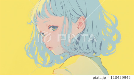 アニメーションイラスト　こちらを振り返る少女 118429943