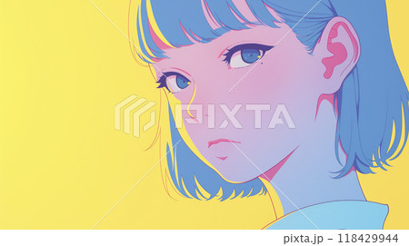 アニメーションイラスト　こちらを振り返る少女 118429944