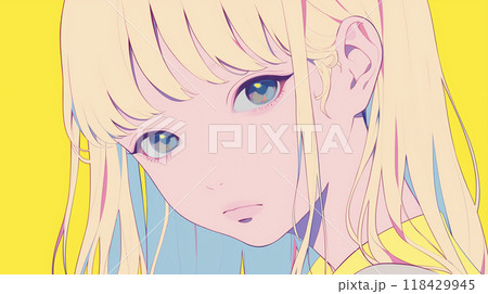 アニメーションイラスト　こちらを振り返る少女 118429945