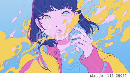 アニメーションイラスト アーティスティック 少女 アニメーションイラスト アーティスティック 少女 118429955