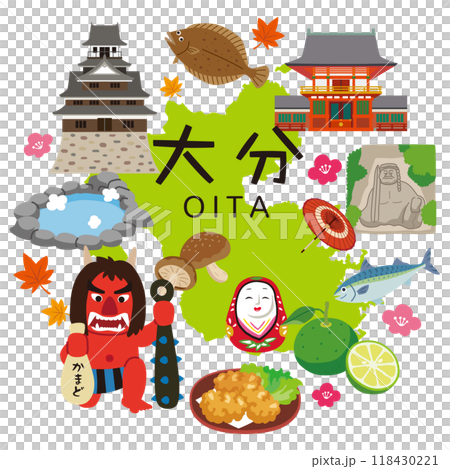 大分 旅行 観光名所 名産品 素材 大分 旅行 観光名所 名産品 素材 118430221