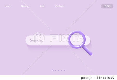 Lsi keyword. Keyword Ranking with search bar and magnifier. Key phrases generation service. 3d Vector illustration. Selection and analysis popular search terms 118431035