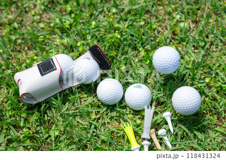 ゴルフボールと芝 ゴルフボールと芝 118431324