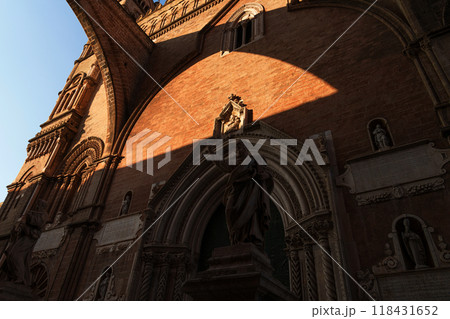 Gothic Architecture of Palermo Cathedral with Dramatic Shadows 118431652