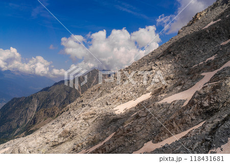 Rocky Mountain Slope Under a Clear Blue Sky Rocky Mountain Slope Under a Clear Blue Sky 118431681