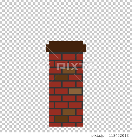 一個高大的簡單磚煙囪的插圖 一個高大的簡單磚煙囪的插圖 118432018