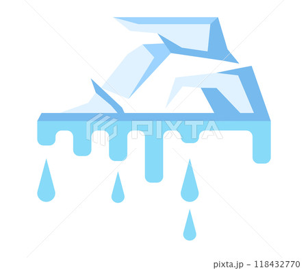 Melting glaciers Icon. Iceberg melt, drops dripping from ice mountain. Flat style vector illustration. Climate change awareness concept, global crisis in nature, future of our planet. Polar landscape Melting glaciers Icon. Iceberg melt, drops dripping from ice mountain. Flat style vector illustration. Climate change awareness concept, global crisis in nature, future of our planet. Polar landscape 118432770