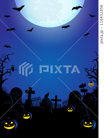 ハロウィン・ハロウィーン 縦長ポスターサイズ テンプレートイラスト (文字なし) ハロウィン・ハロウィーン 縦長ポスターサイズ テンプレートイラスト (文字なし) 118432856