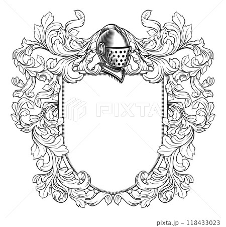 Coat of Arms Crest Knight Family Shield Heraldry 118433023