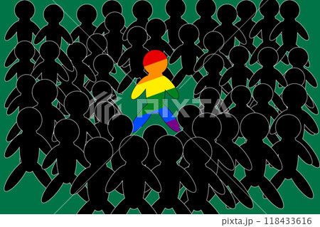Standing Out - LGBT Pride in a Crowd Standing Out - LGBT Pride in a Crowd 118433616