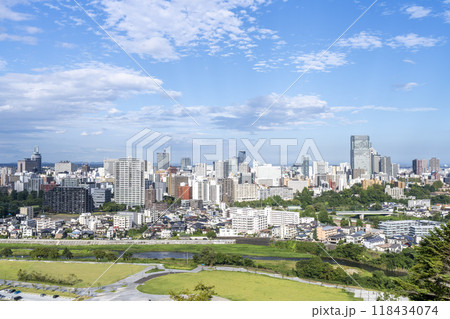仙台城跡(青葉城)から見た秋の仙台市街 俯瞰 仙台市青葉区 仙台城跡(青葉城)から見た秋の仙台市街 俯瞰 仙台市青葉区 118434074