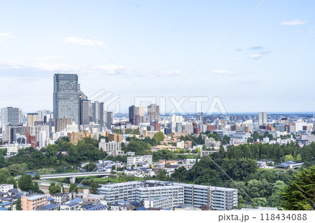 仙台城跡(青葉城)から見た秋の仙台市街 俯瞰 仙台市青葉区 仙台城跡(青葉城)から見た秋の仙台市街 俯瞰 仙台市青葉区 118434088