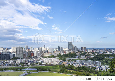 仙台城跡(青葉城)から見た秋の仙台市街 俯瞰 仙台市青葉区 仙台城跡(青葉城)から見た秋の仙台市街 俯瞰 仙台市青葉区 118434093
