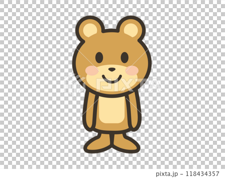 笑顔で正面を向くくまさんのイラスト 笑顔で正面を向くくまさんのイラスト 118434357