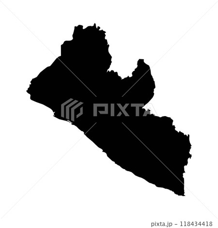 Silhouette of a Liberia Country land Map Silhouette of a Liberia Country land Map 118434418