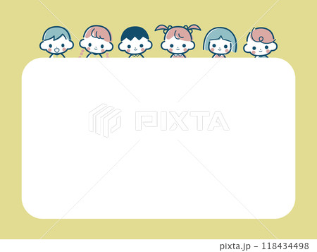 かわいい子供たちのシンプルなフレーム 118434498