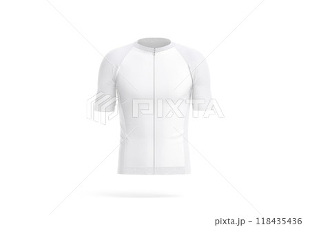 Blank white cycling zip jersey mockup, front view Blank white cycling zip jersey mockup, front view 118435436
