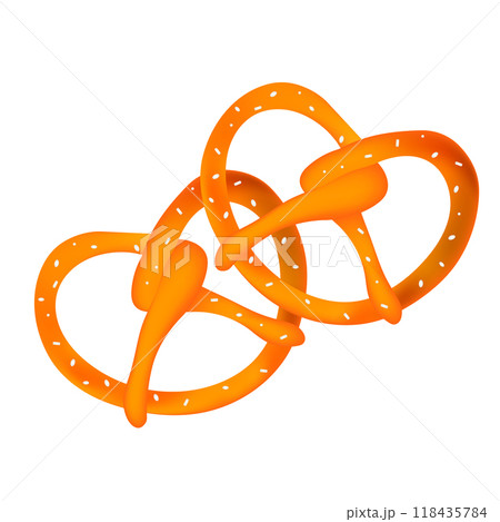 Bavarian pretzel symbol of oktoberfest with salt on white background 118435784