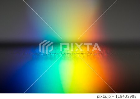 colorful light beam, refraction, rainbow light 118435988