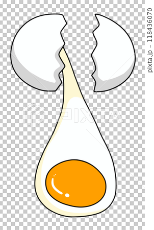 A simple cracked egg with a solid color 118436070