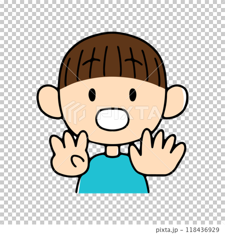 数字を手で表す男の子のイラスト8 118436929