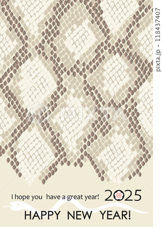 2025巳年　パイソン柄のイラスト年賀状 118437407