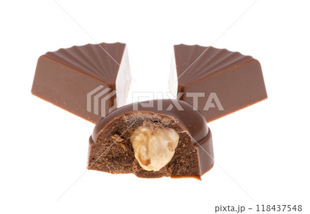 chocolate candies isolated chocolate candies isolated 118437548