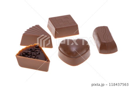 chocolate candies isolated chocolate candies isolated 118437563