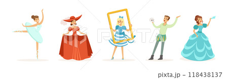 People Artist at Classic Theater Stage and Artistic Theatrical Performance Vector Set 118438137