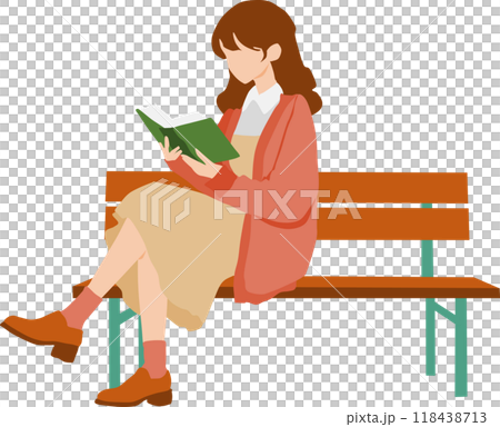 読書中の女性のイラスト 118438713