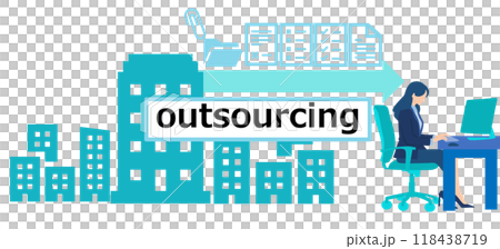 Illustration of outsourcing work Illustration of outsourcing work 118438719