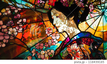 和風のステンドグラスのイラスト素材 [118439185] - PIXTA