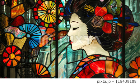 和風のステンドグラスのイラスト素材 [118439189] - PIXTA