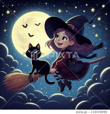 星と月に包まれた魔女と黒猫の冒険 118439890