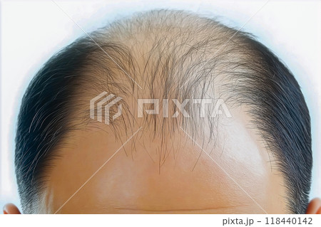 前から見たハゲ頭の男性 118440142