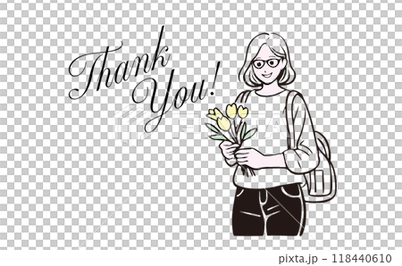 A smiling woman with flowers A smiling woman with flowers 118440610