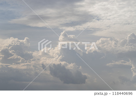 Beautiful sky with clouds background. The softness of the clouds and the brightness of the sky. 118440696