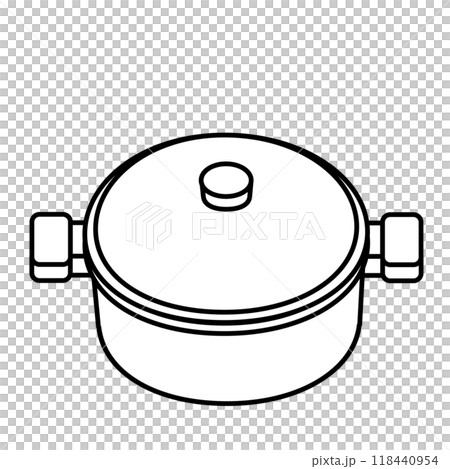 A simple illustration of a pot with a lid on 118440954